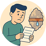 Persona preocupada por cuenta del agua